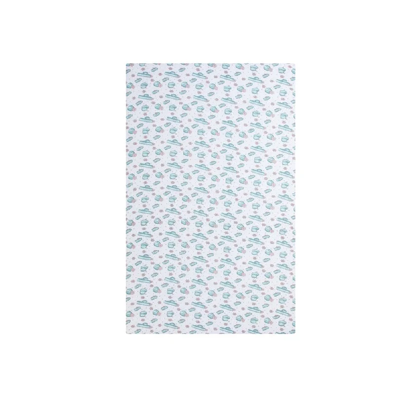 100% Cotton Muslin Fitted Sheet - Cactus