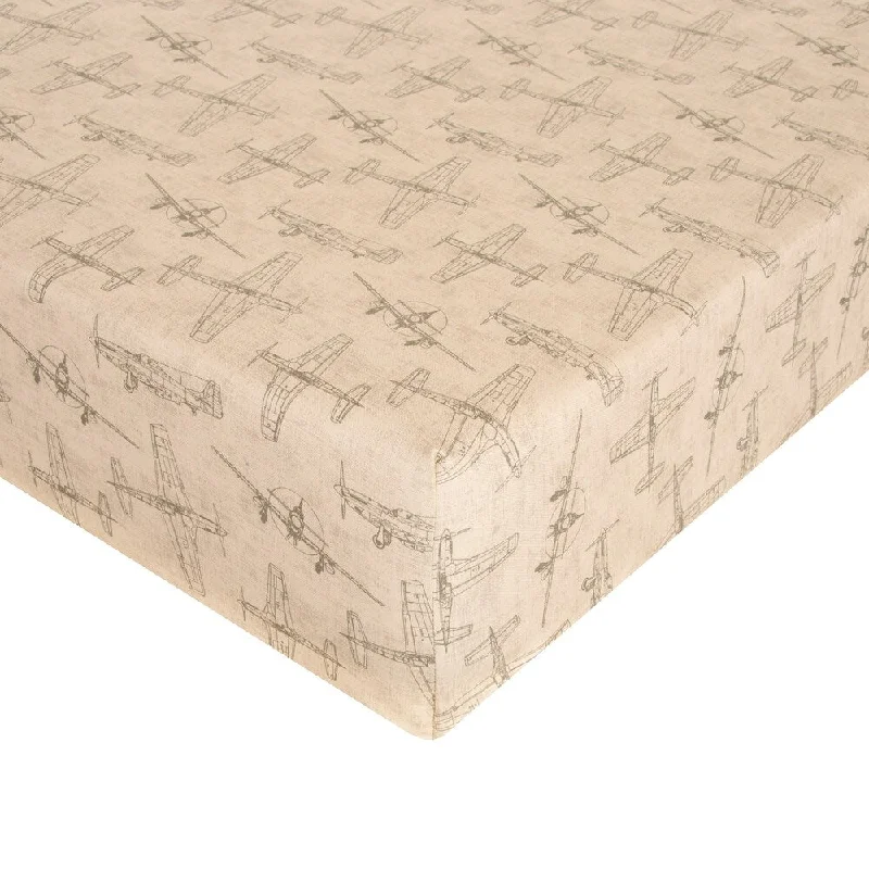 Airplanes - Natural Fitted Sheet - N/A