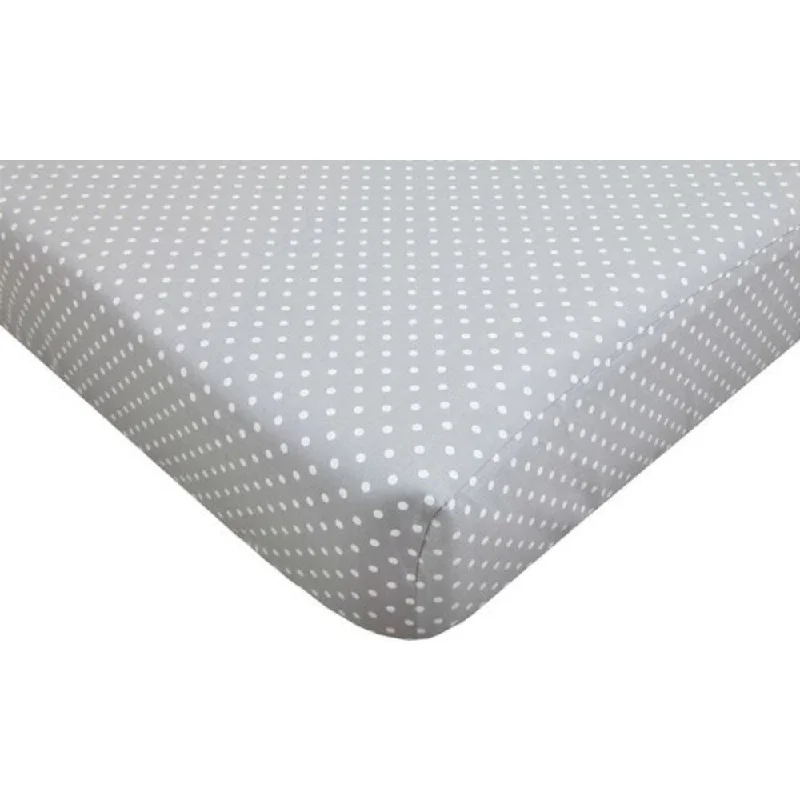 American Baby Company 100 Percent Cotton Percale Crib Sheet - Gray White Dots - 2 Pack