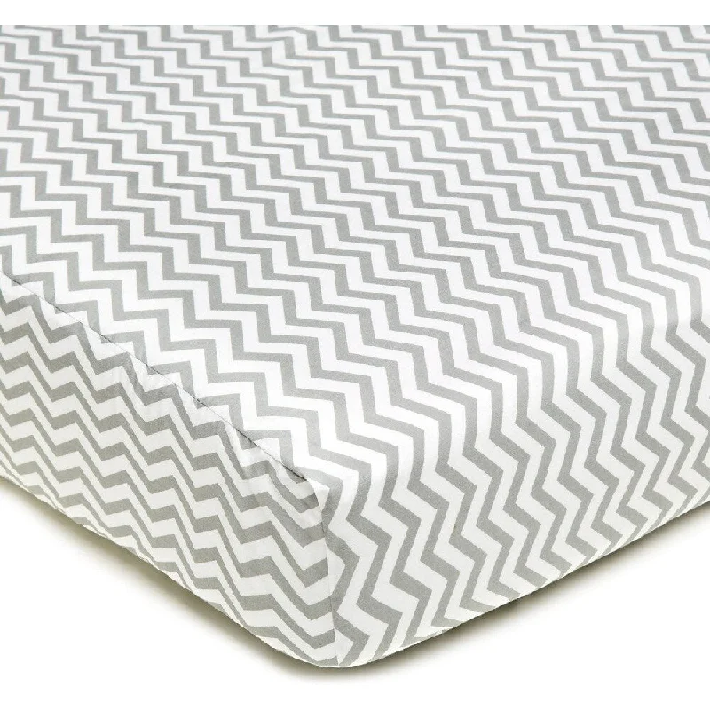 American Baby Company 100 Percent Cotton Percale Gray Zigzag Crib Sheet (Pack of 2)