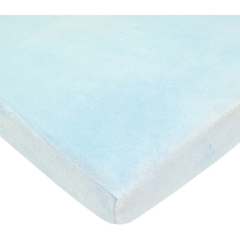 American Baby Company Blue Heavenly Soft Chenille Porta-crib Sheet