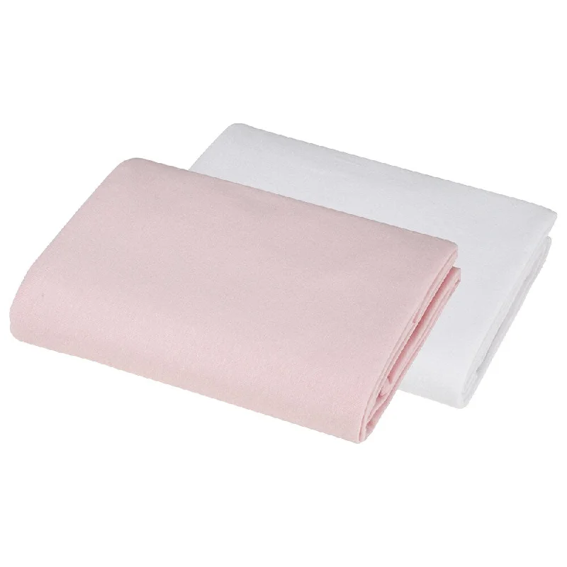 American Baby Company Cotton Value Pink and White Jersey Knit Crib Sheet (Pack of 2)