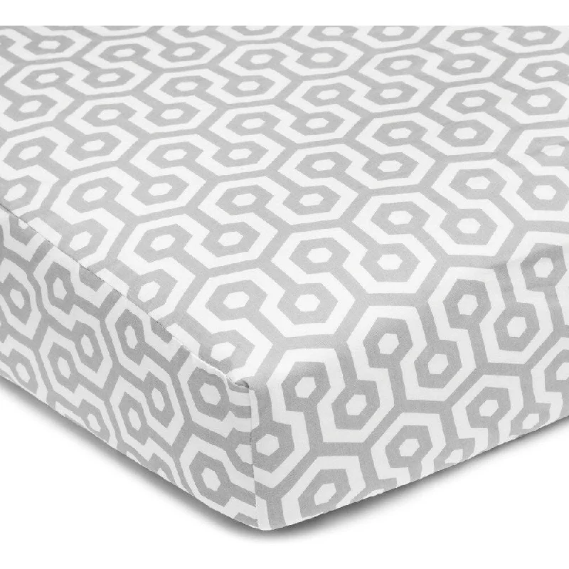 American Baby Company Grey Honeycomb Cotton Percale Crib Sheet