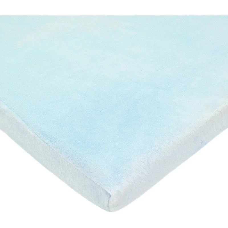 American Baby Company Heavenly Soft Chenille Cradle Sheet - Blue - 2 Pack