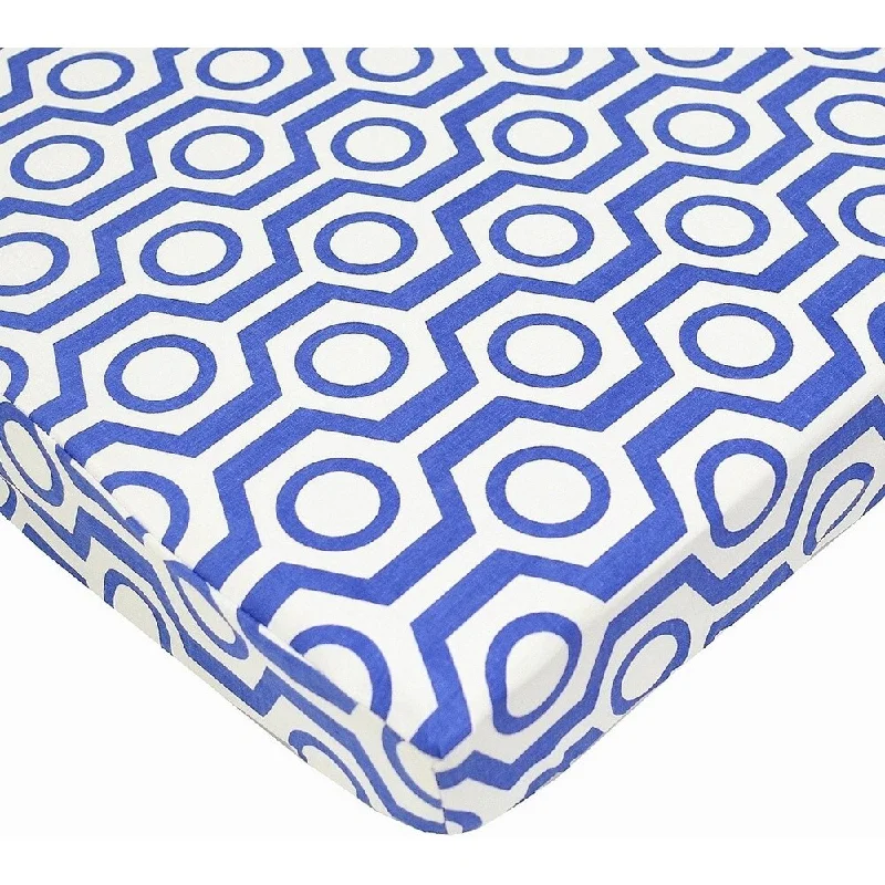 American Baby Company PortaMini Royal Hexagon Cotton Percale Crib Sheet