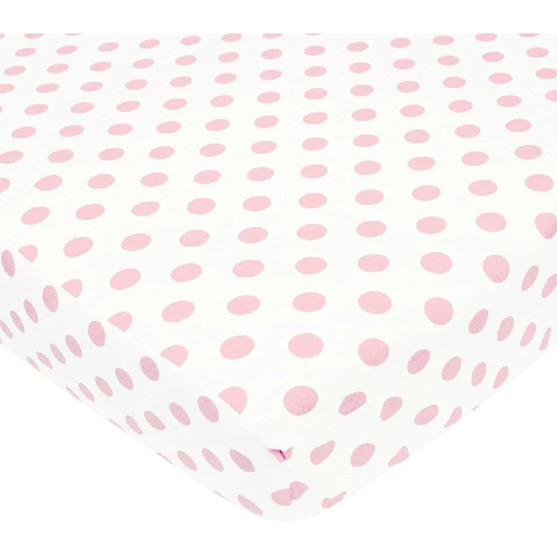 American Baby Company White and Pink Cotton Percale Crib Sheet