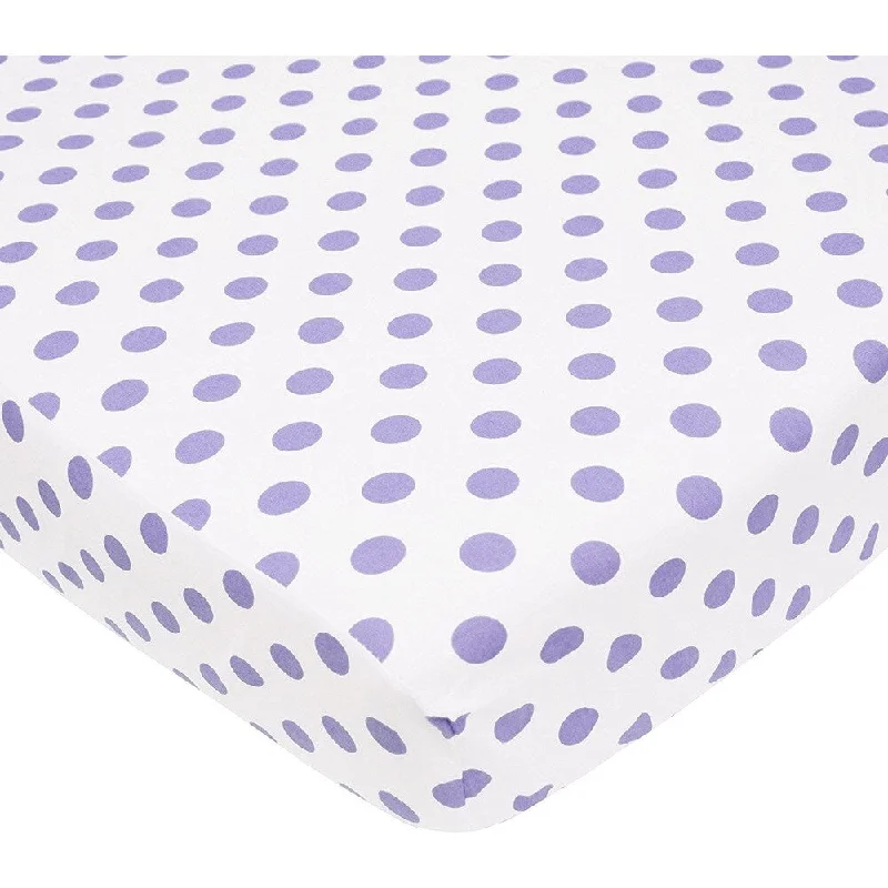 American Baby Company White With Lavender Dots Cotton Percale Crib Sheet