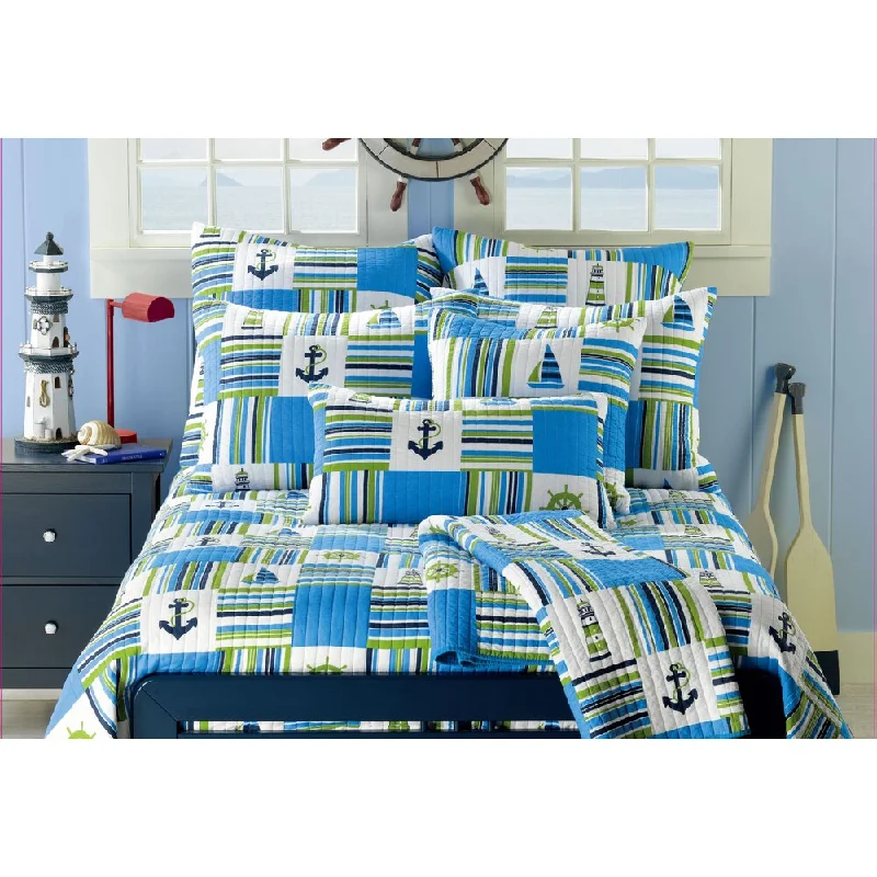 Anchor Blue 3-piece Quilt Set