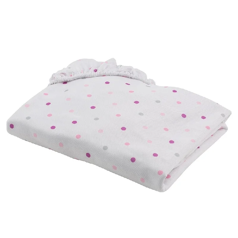 Baby Pink Polka-dot Breathable Wick-dry Crib Sheet