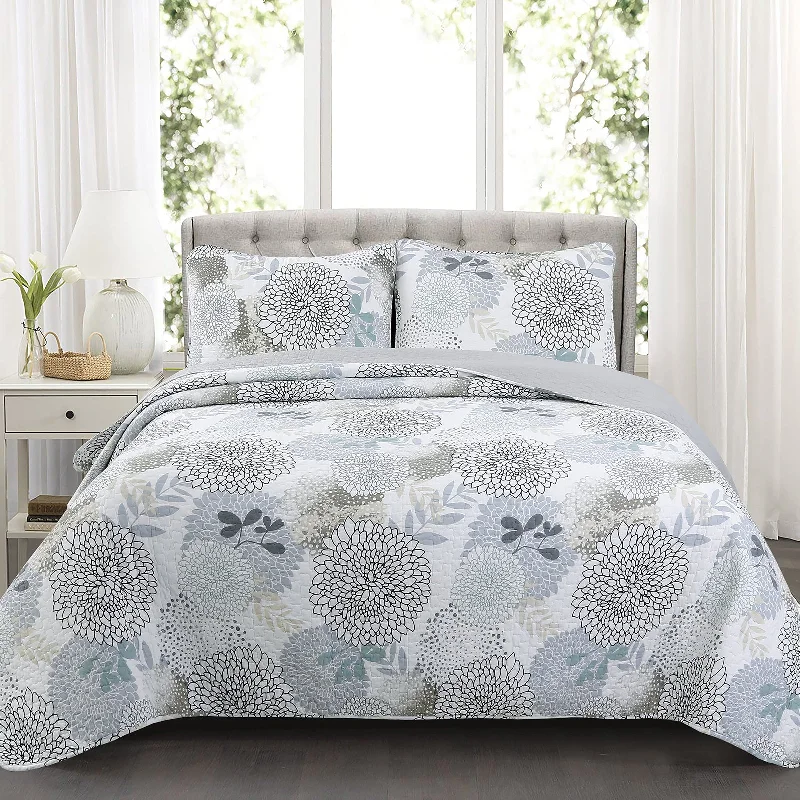 Nina Floral Cotton Reversible Quilt Bedding Set