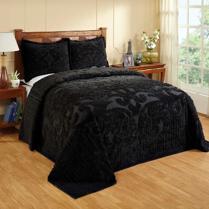 Better Trends Chenille Bedspread Set with Sham Medallion Design 100% Cotton Soft Machine Washable Tufted Ashton Collection