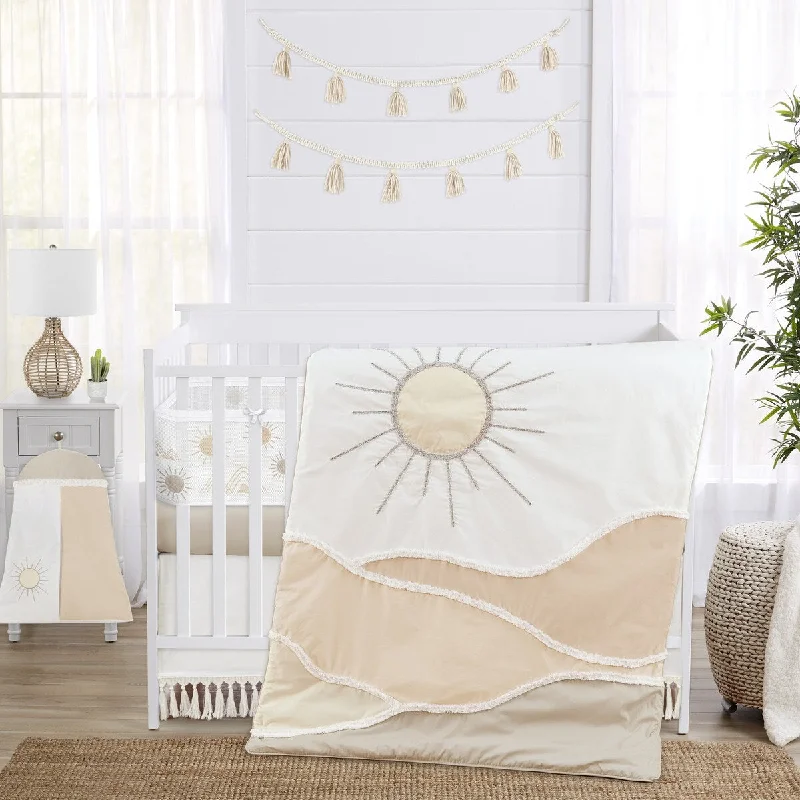 Boho Desert Sun Taupe Boy Girl Neutral Sweet Jojo Designs 6p Crib Bedding + BreathableBaby Breathable Mesh Liner