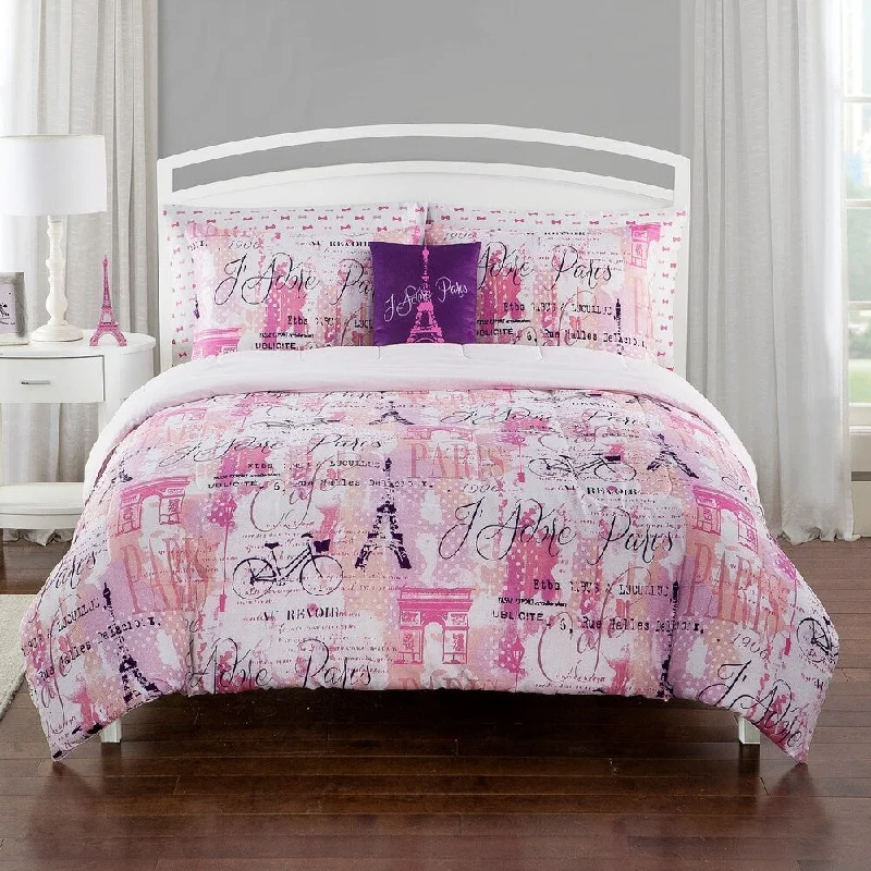 Bonjour Kids Collection/Pink 7 PC Comforter Set