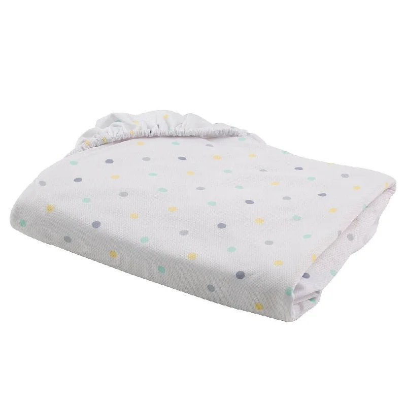 Breathable Wick-dry Baby Aqua Mist Mini Dot 9-inch x 7-inch x 1.5-inch Crib Sheet