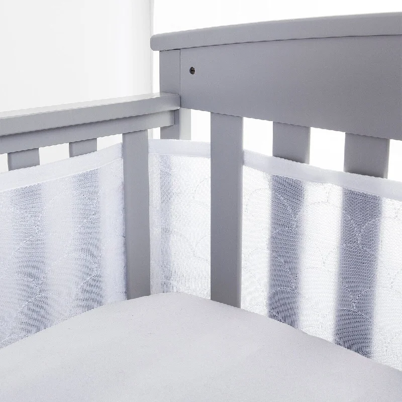 BreathableBaby Breathable Mesh Liner For Cribs, 4-Sides, Deluxe Sheer Quilted 5 mm