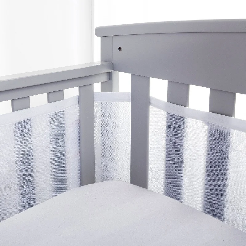 BreathableBaby Breathable Mesh Liner For Cribs, 4-Sides, Deluxe Sheer Quilted 5 mm