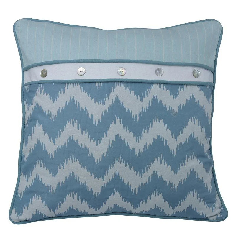 Catalina Euro Sham w/ Aqua & White Chevron Print