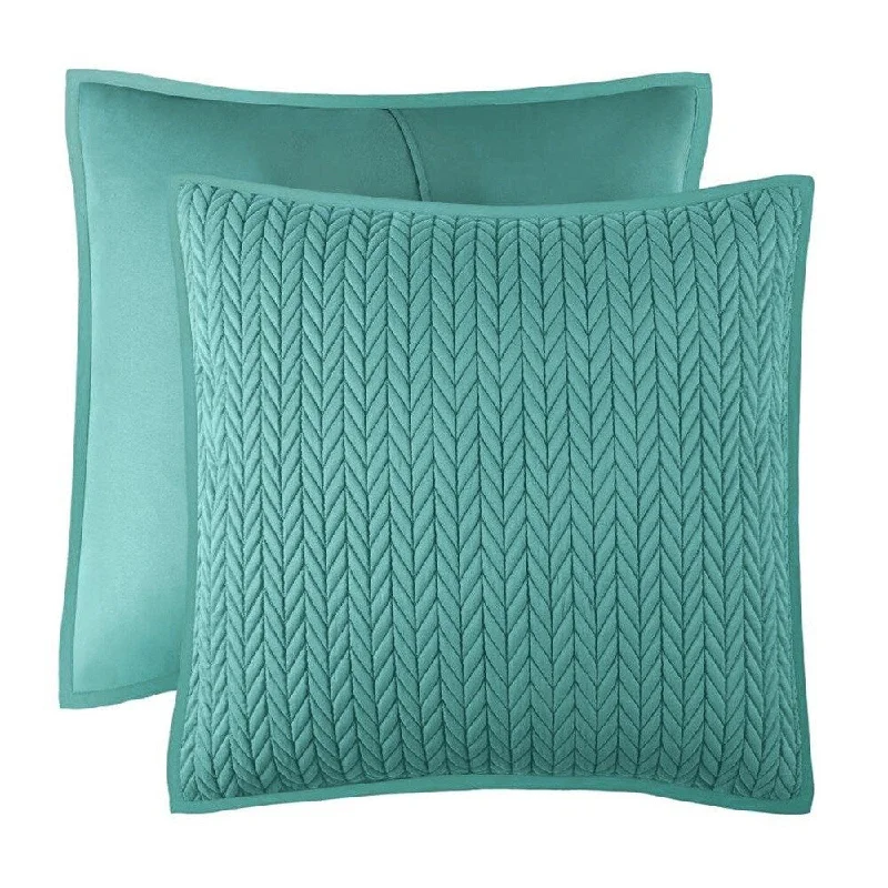 Catori Jade Blue Quilted Euro Sham