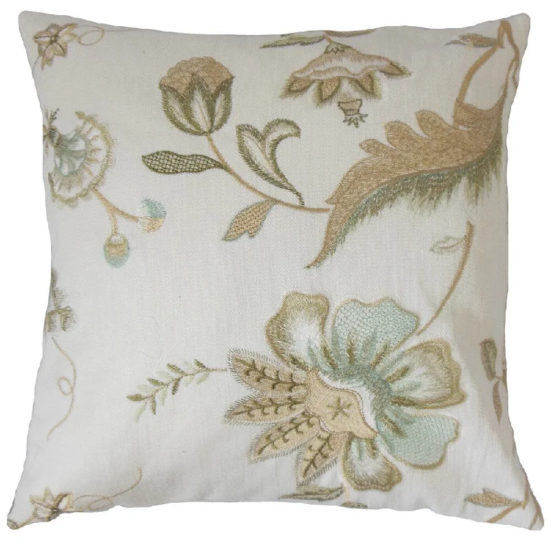 Cenedra Floral Euro Sham White