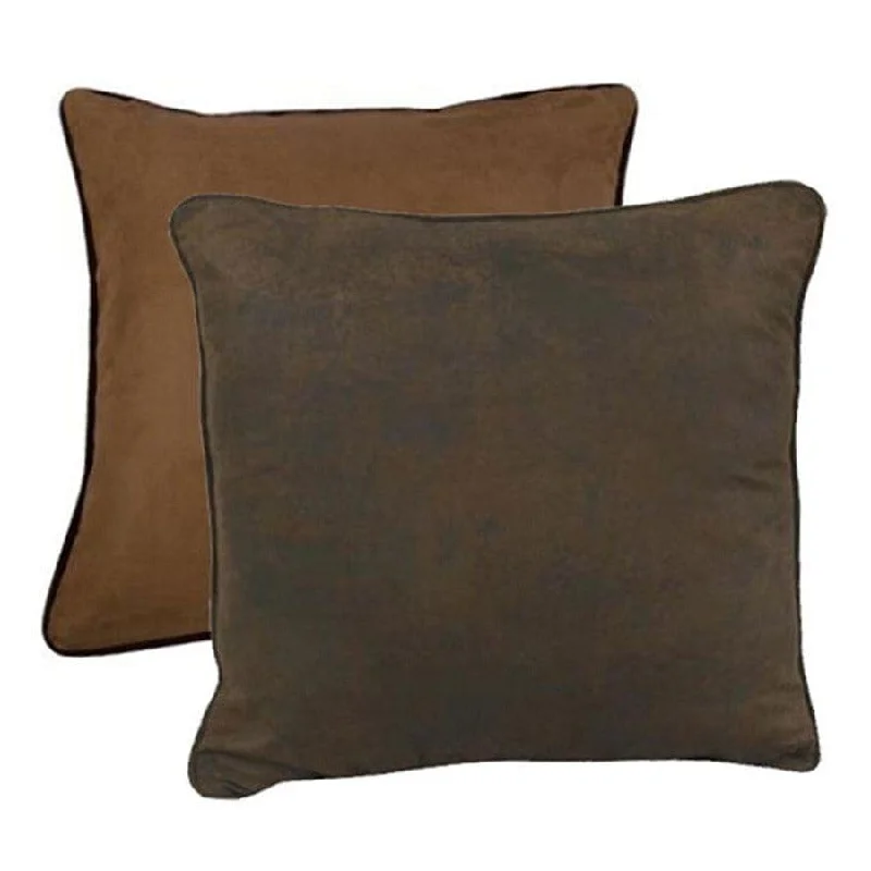 Chocolate & Dark Tan Reversible Faux Suede Euro Sham