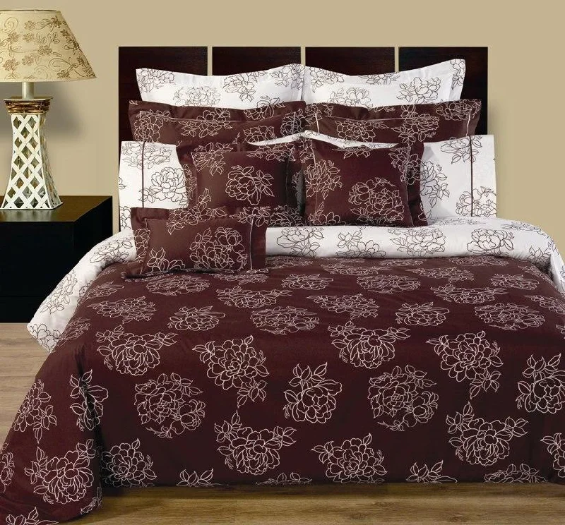 Cloverdale 11-PC Duvet Cover & Sheet Set Reversible 100% Cotton Bedding Set (Full)