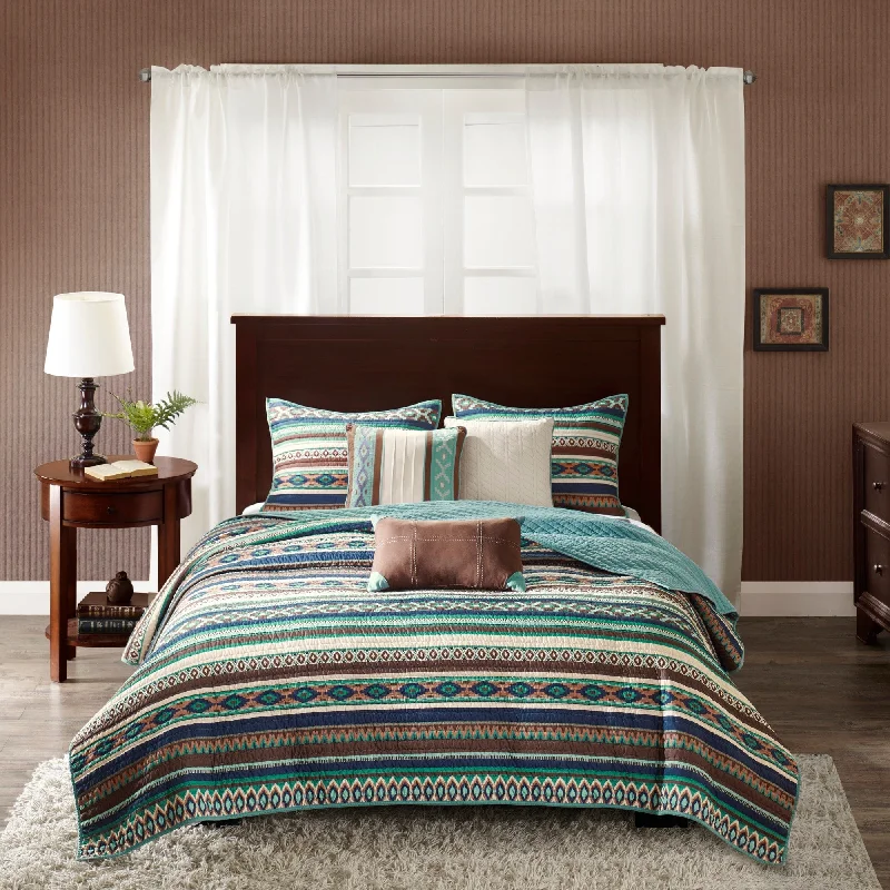 Copper Grove Geneva Reversible Blue 6-piece Quilt Set