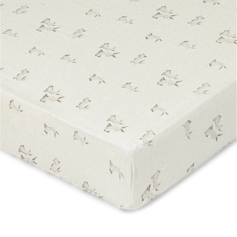 Crane Baby Organic Cotton Fitted Crib Sheet Bunny