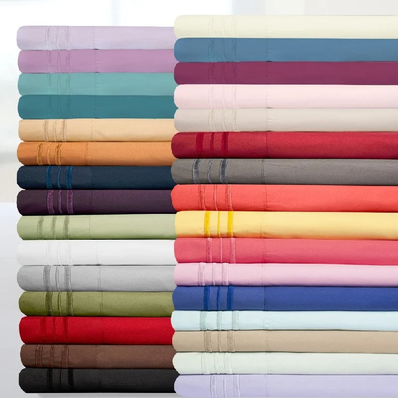 Deep Pocket Soft Microfiber 4-piece Solid Color Bed Sheet Set