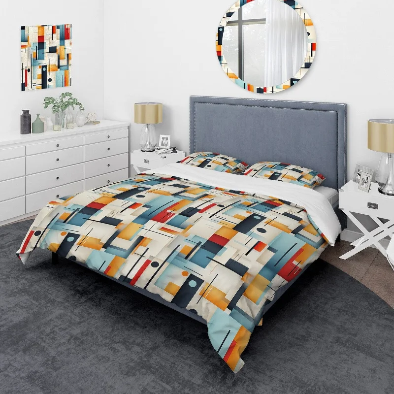 Designart "Urban Mosaic III" Modern Bedding Cover Set With 2 Shams