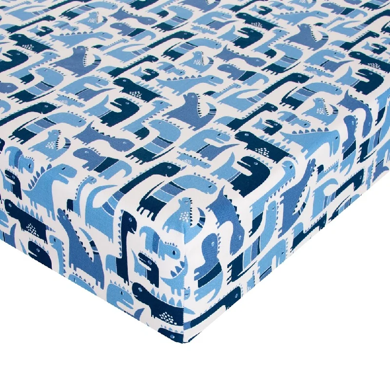 Dino Blue Fitted Sheet - N/A