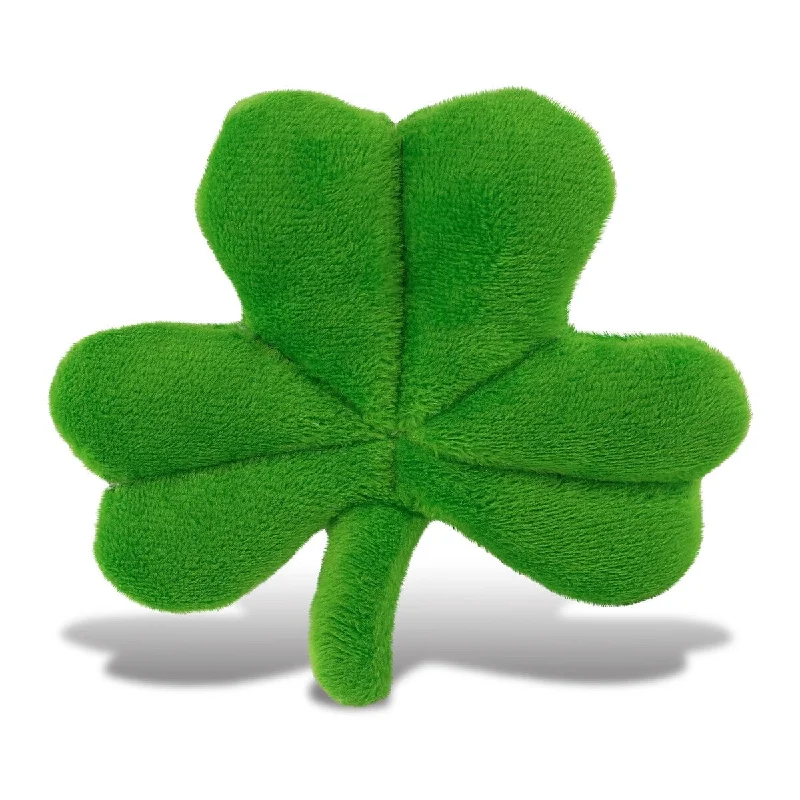 DolliBu Large Green Shamrock Plush Good Luck Charm Decorative Ornament - 4 inches