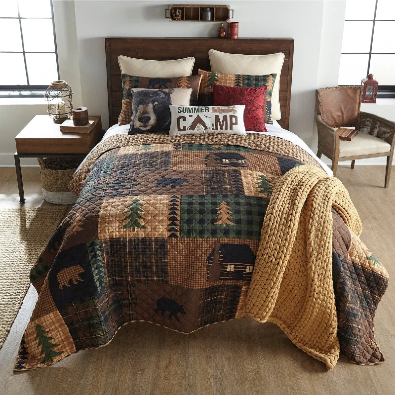 Donna Sharp Brown Bear Cabin 3-PC Quilt Set