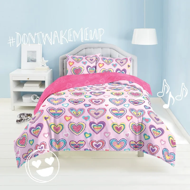 Dream Factory Hearts 3-piece Cotton Comforter Set