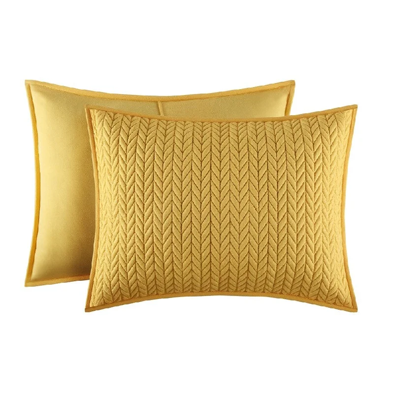 Five Queens Court Catori Banana Yellow Quilted Standard Sham