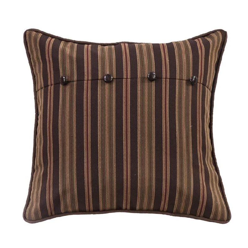 Forest Pine Stripe Euro Sham - Brown, Tan, Olive & Burgundy