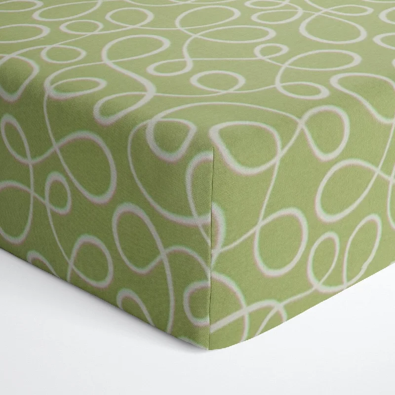 Glenna Jean Finley Green Swirl Fitted Crib Sheet