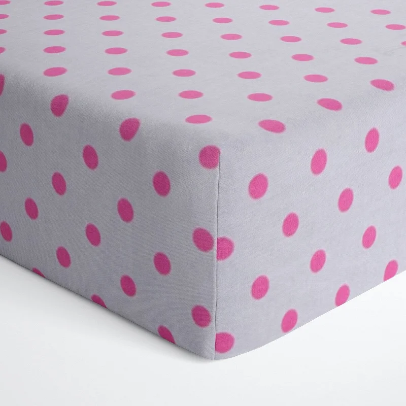 Glenna Jean Pink Dot Fitted Crib Sheet