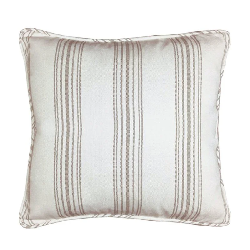 Gramercy Vintage White w/ Taupe Striped Euro Sham