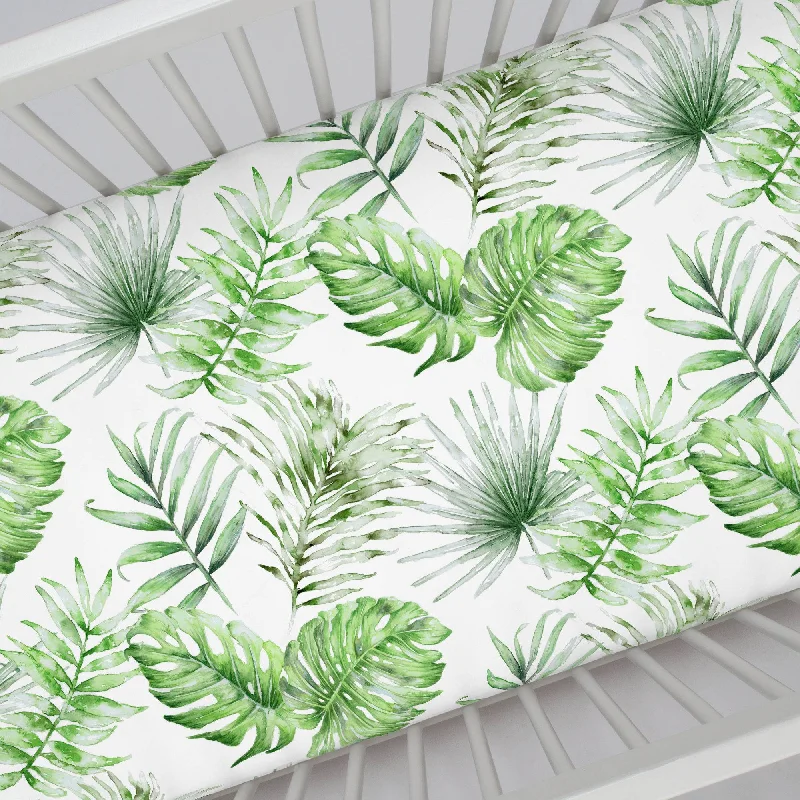 Green Painted Tropical Crib Sheet SALE