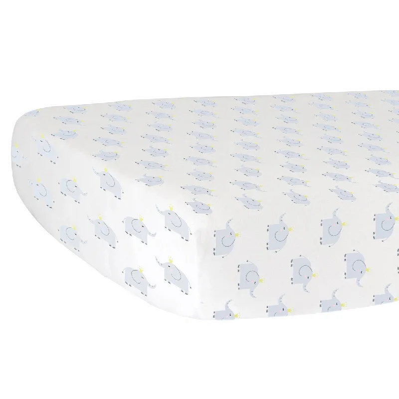 Hello Spud Elephant Fitted Crib Sheet - 52"x 28" x 9"