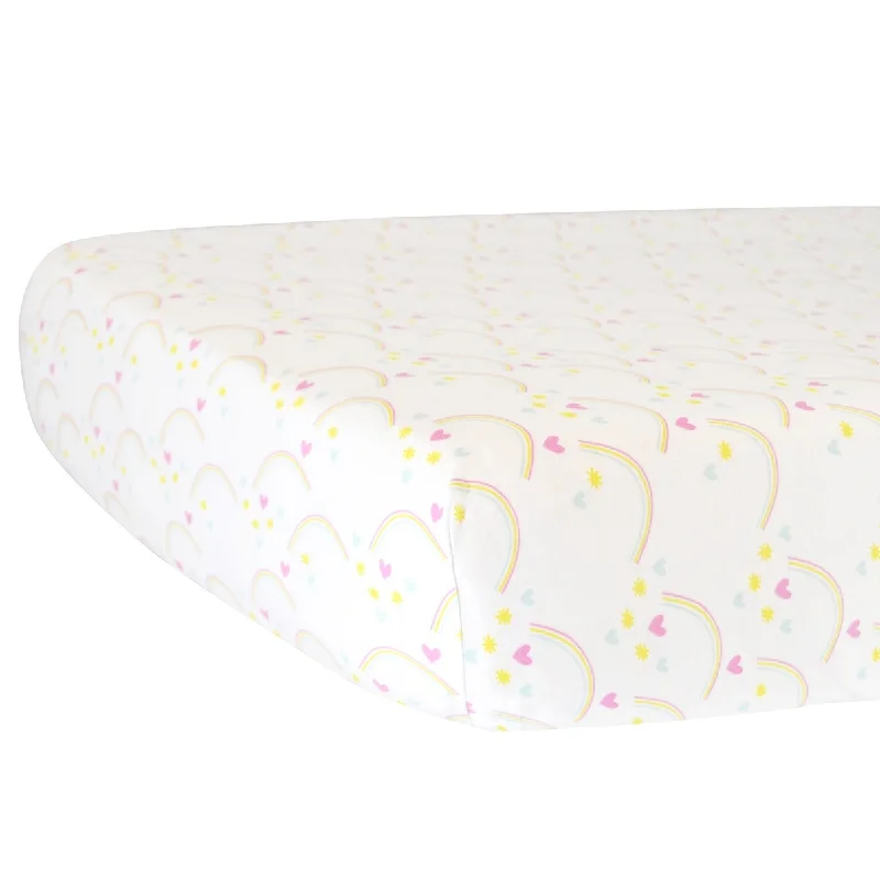 Hello Spud Rainbows Fitted Crib Sheet - 52"x 28" x 9"