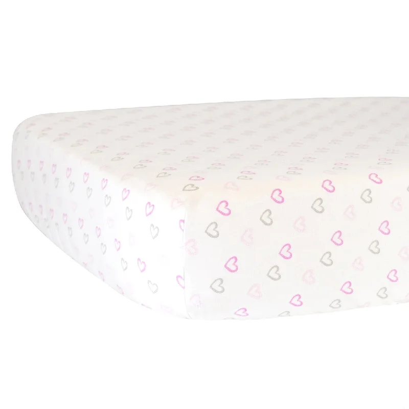 Hello Spud True Hearts Fitted Crib Sheet - 52"x 28" x 9"