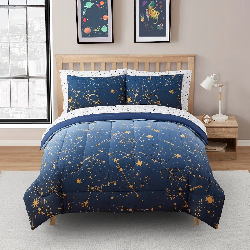 Kids Galaxy Bed in a Bag Comforter, Sham & Sheet Set