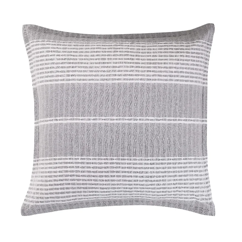 Lane Gray and White Stripe Euro Sham