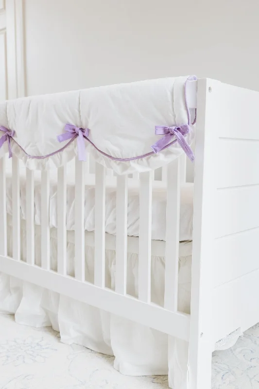 Lavender and White 4-pc Crib Bedding Set