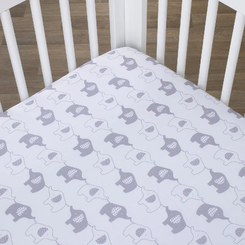 Little Love by NoJo Elephant Stroll Crib Sheet