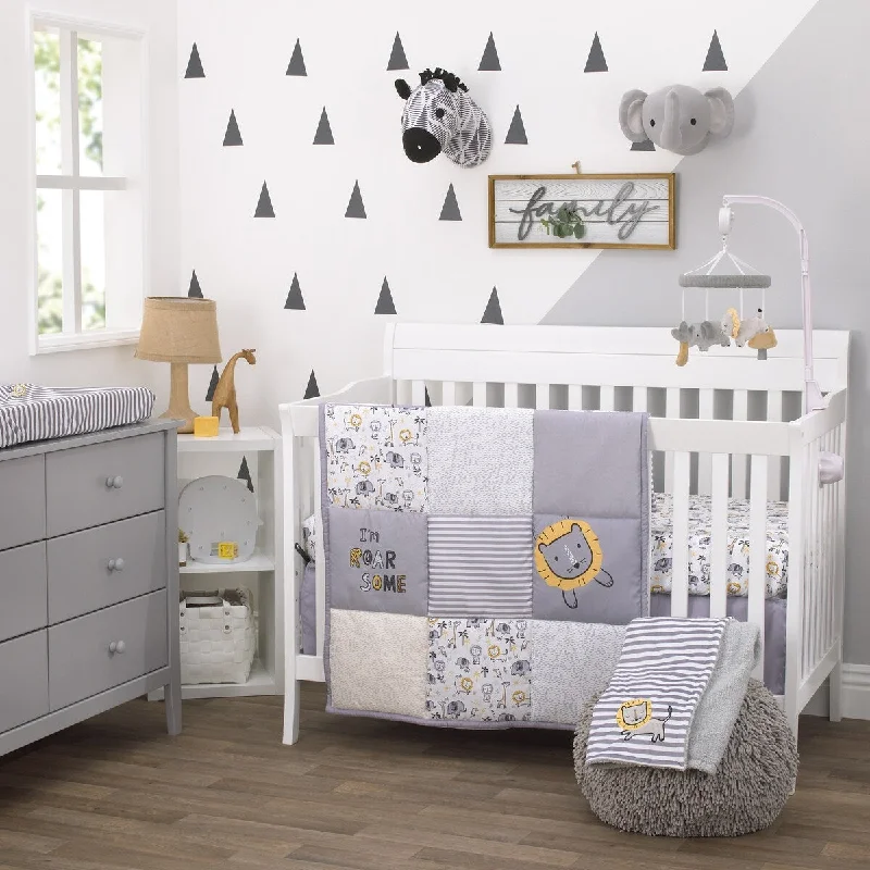 Little Love by NoJo Roarsome Lion 3 Piece Nursery Crib Bedding Set