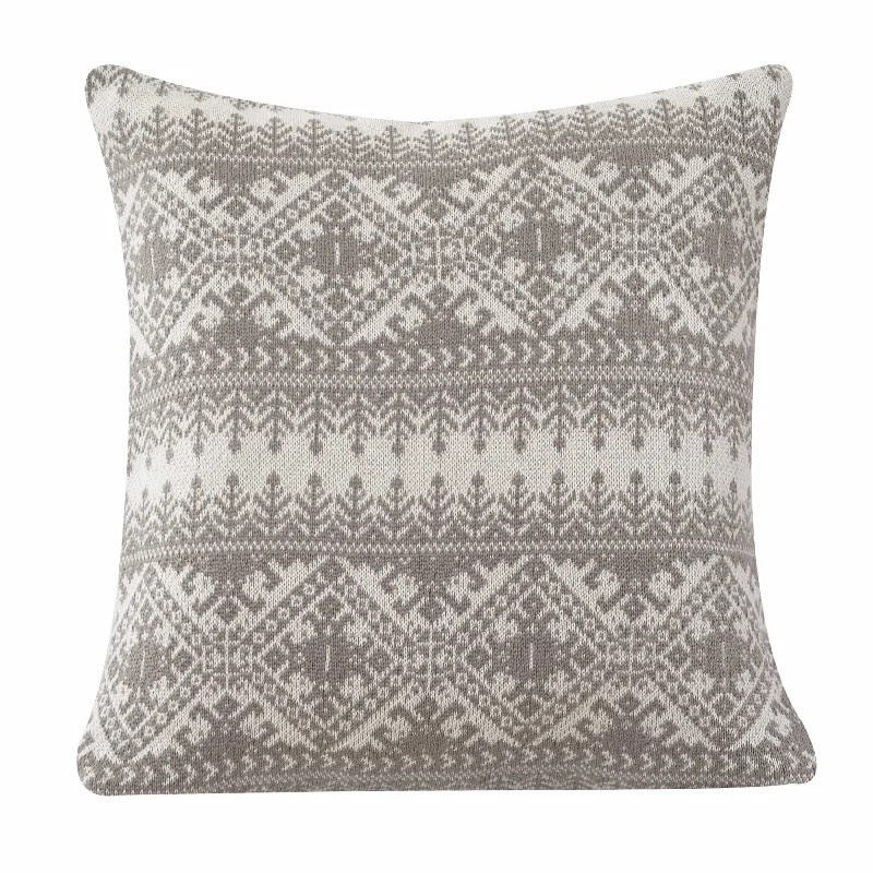 Fair Isle Knit Euro Sham, Taupe