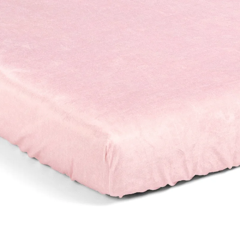 Lush Decor Boho Metallic Hearts Solid Textured Linen Soft & Plush Fitted Crib Sheet - 52"x 28"