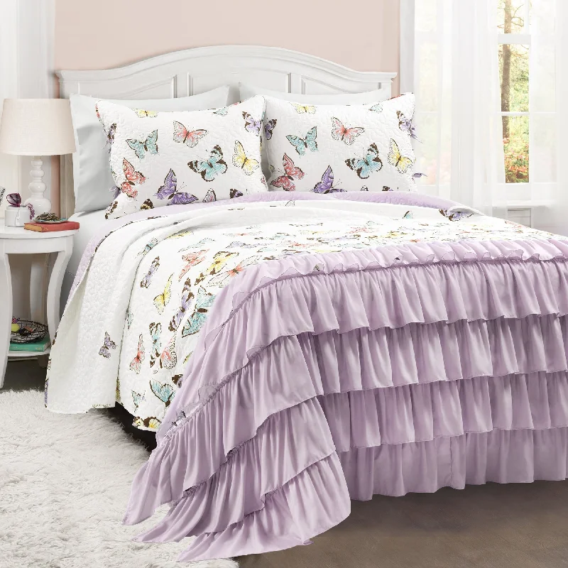 Lush Decor Flutter Butterfly 3-piece Quilt Set